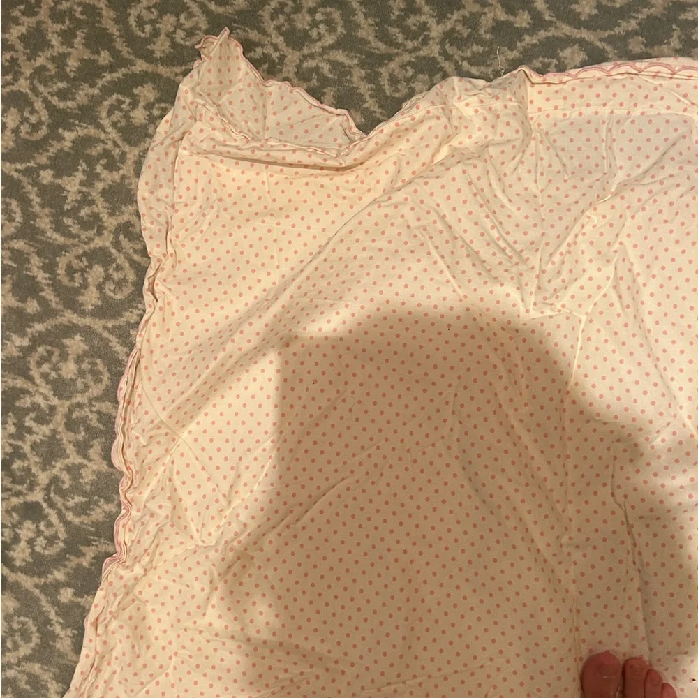 Schweitzer linen pink polka dot full duvet cover